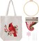 Canvas Tote Bag Embroidery Kit for Beginners – Cardinal Cross Stitch & Needlepoint DIY Kit with Pre-Printed Pattern, Embroidery Hoop, Threads & Needles – Reusable Shopping Grocery Bag Craft Set for Adults